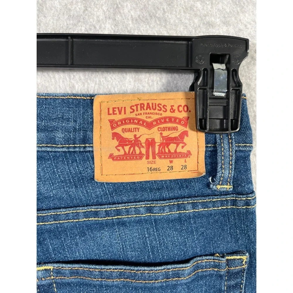Levi's 505 Jeans Boys 16 Blue‎ Denim Stretch Everyday Wear Regular Tapered Leg